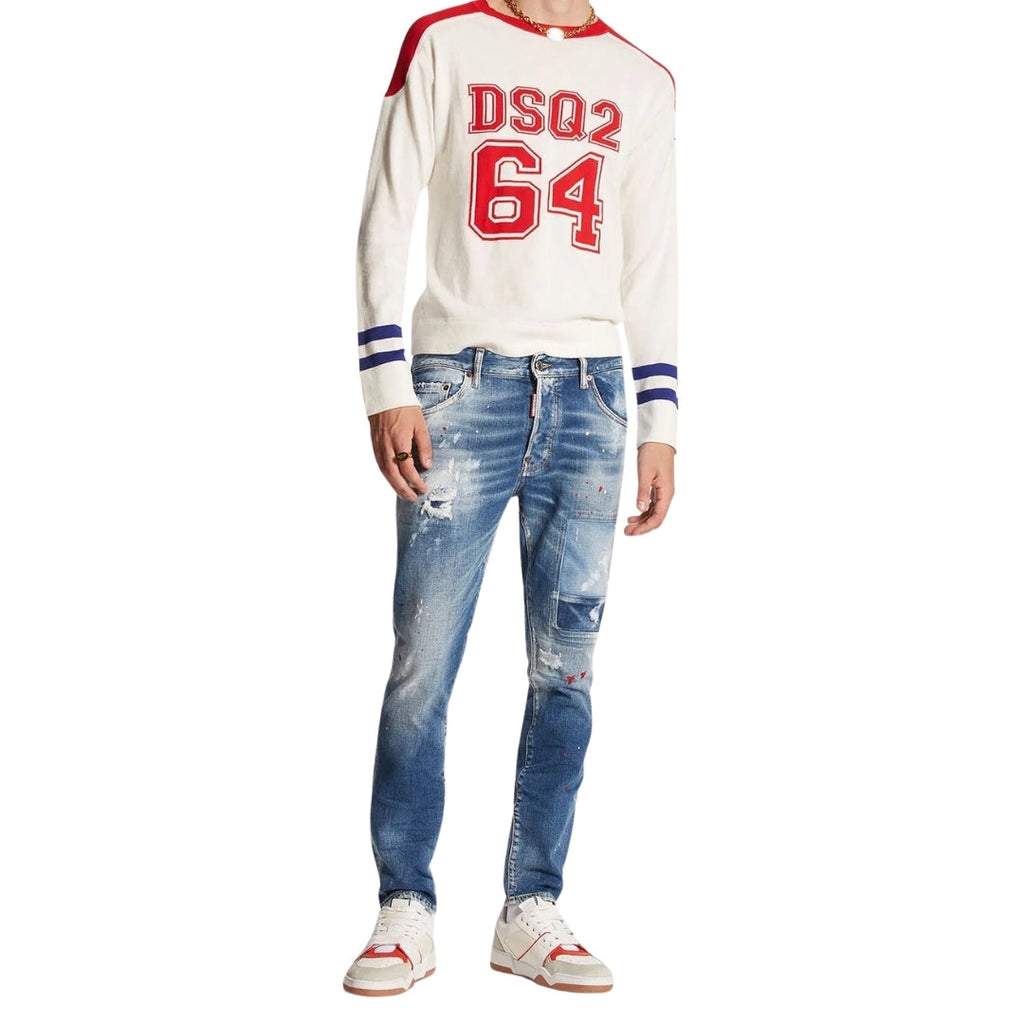 Dsquared2 Skater Jean Blue Wash Jeans S74Lb1456 S30663 470 - Style Centre Wholesale