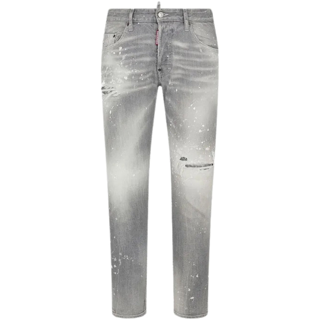 Dsquared2 Skater Jean Paint Splatter Light Grey Wash Jeans S74Lb1477 S30260 852 - Style Centre Wholesale