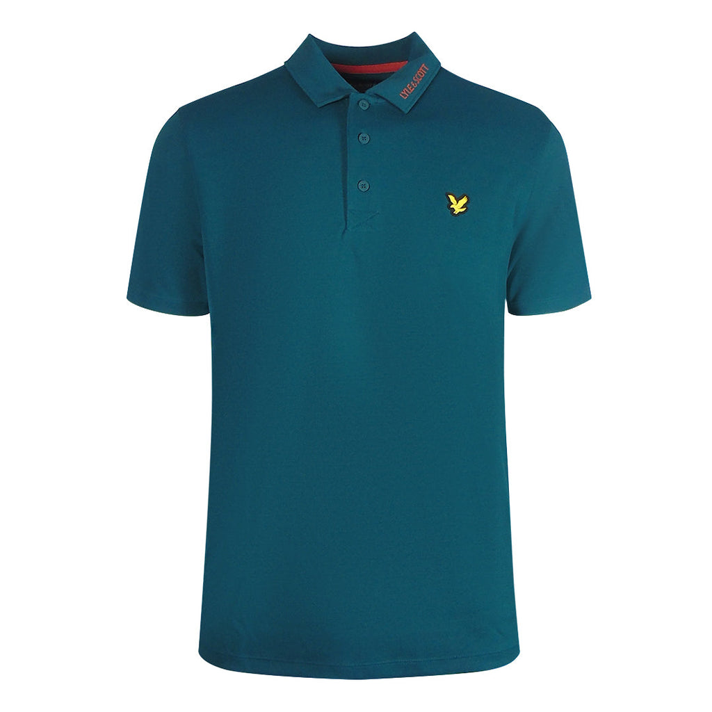 Lyle & Scott Collar Logo Short Sleeved Golf Green Polo Shirt XS