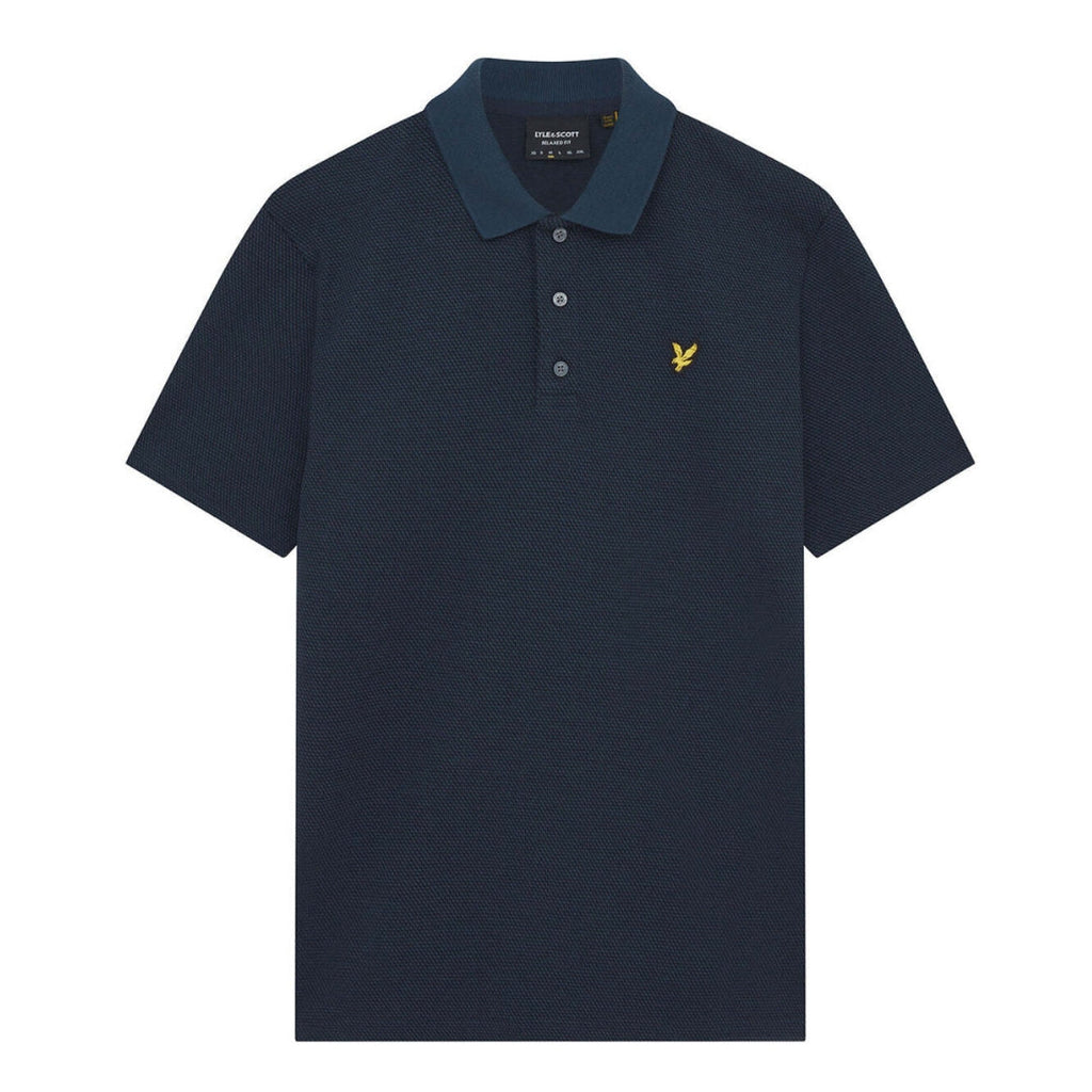 Lyle & Scott Muddy Navy Tonal Texture Polo M