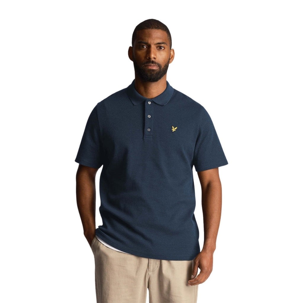 Lyle & Scott Muddy Navy Tonal Texture Polo M