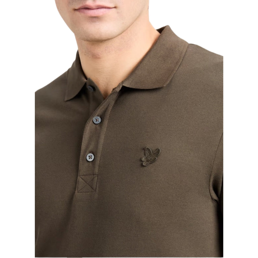 Lyle & Scott Tonal Eagle Form Green Polo Shirt M