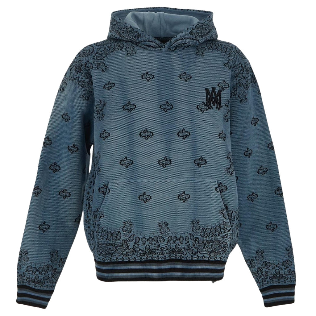 Amiri Bandana Basketball Style Blue Hoodie M