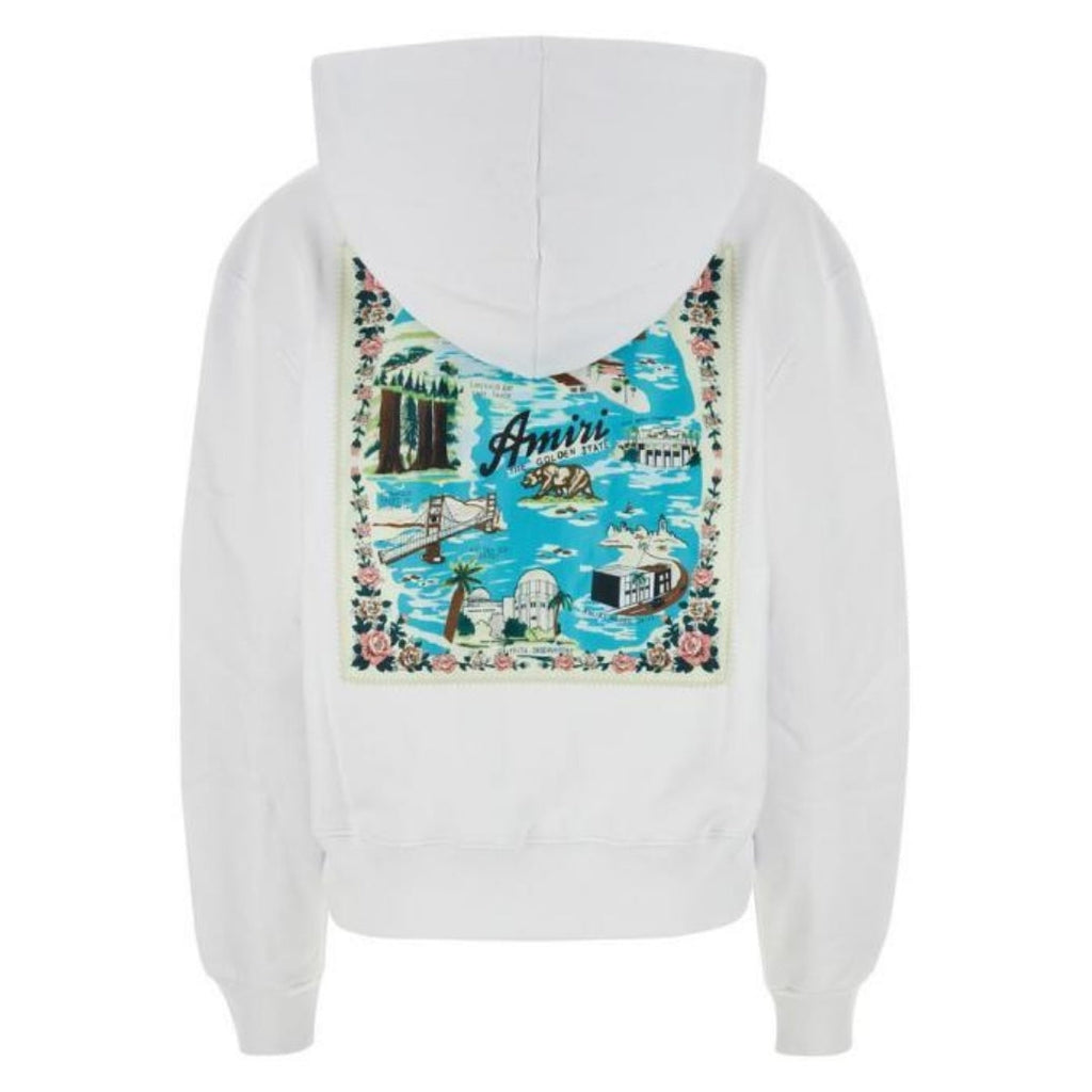 Amiri California Hawaiian Design White Hoodie XS