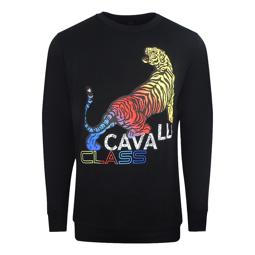 Cavalli Class Mens Sweater SXT68D CF052 05051 Black Couture Collective