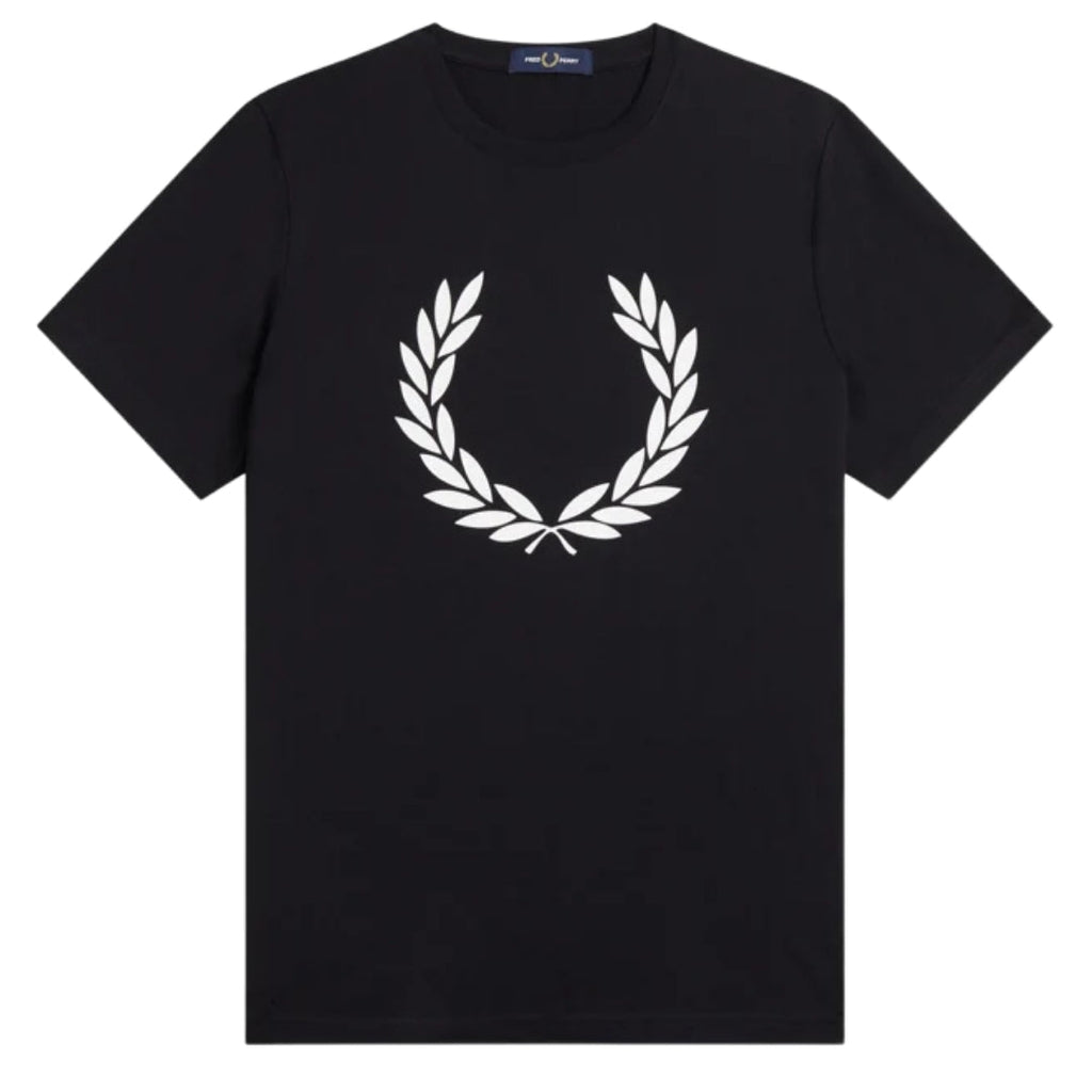 Fred Perry Laurel Wreath Print Kids Black T-Shirt