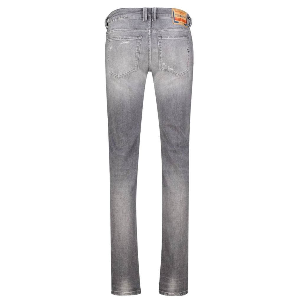 Diesel 1979 Sleenker Frayed Grey Faded Denim Jeans W28 L32 / 32L