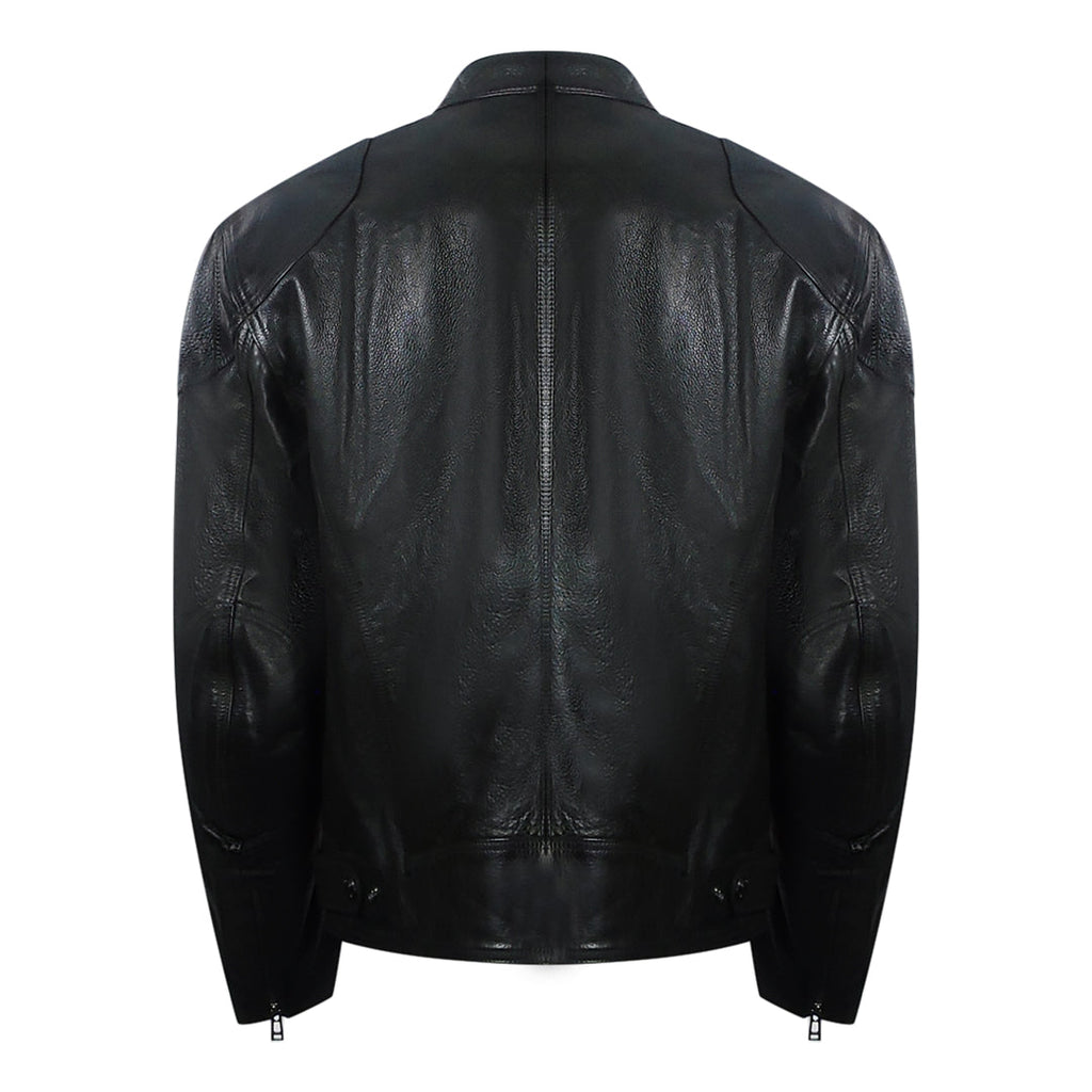 Belstaff Supreme Motorcycle Black Leather Jacket XXXL