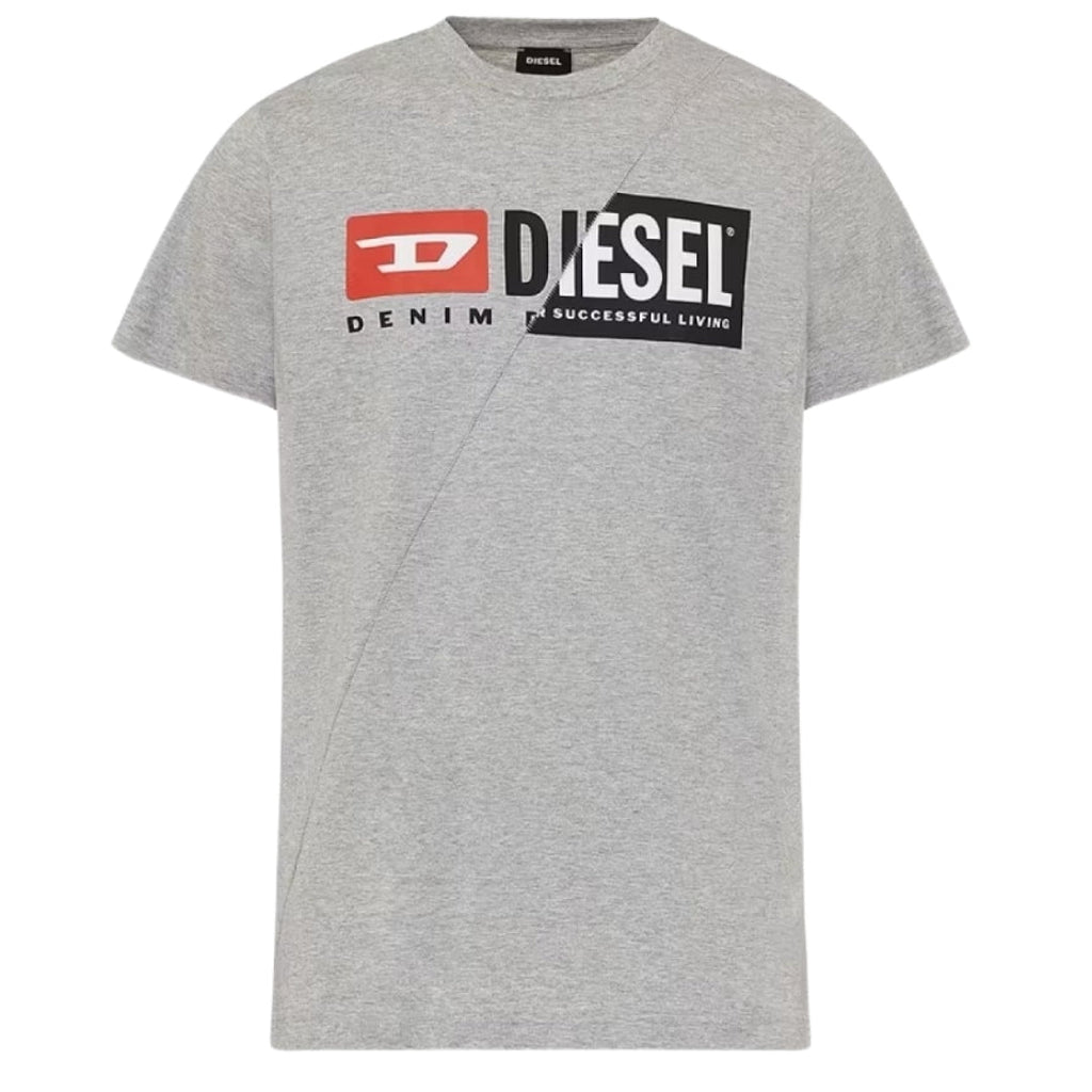 Diesel Denim Division Split Logo Grey T-Shirt S