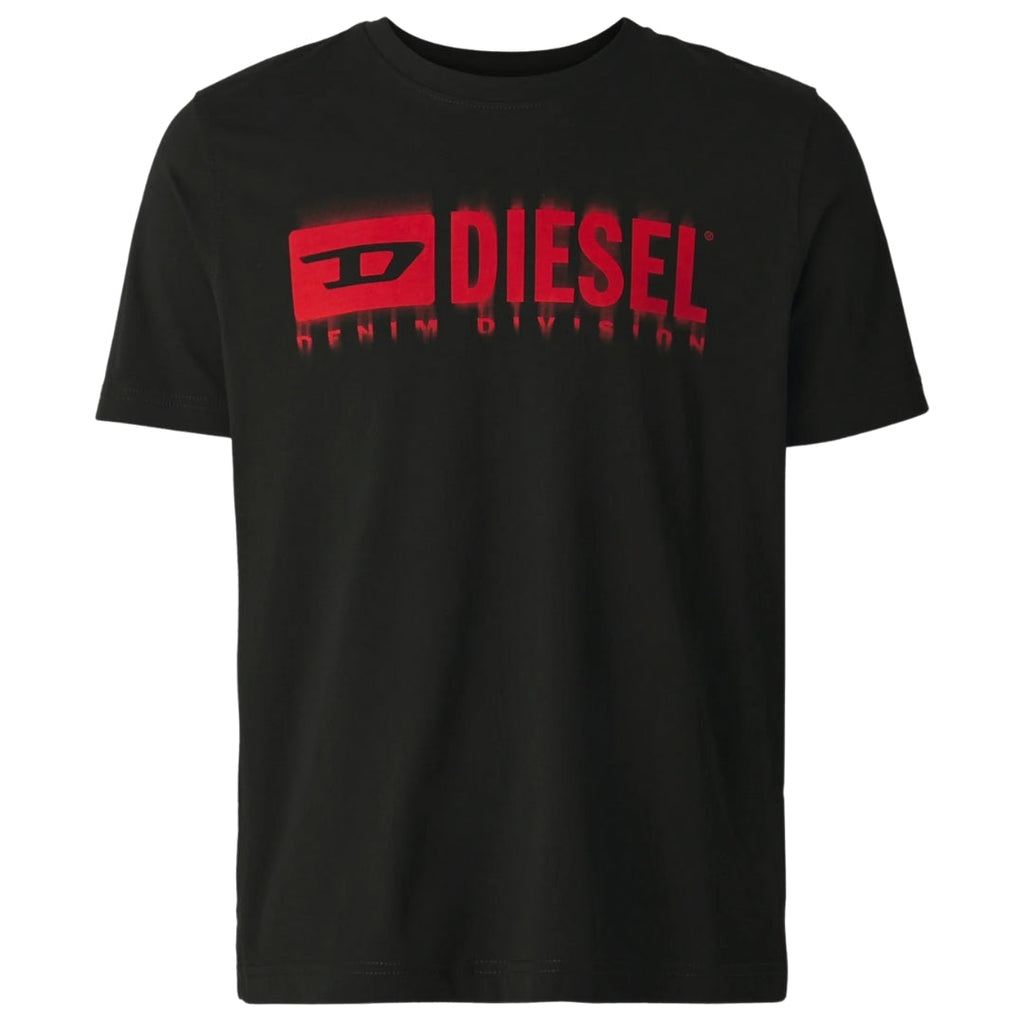 Diesel Blurred Denim Division Logo Black T-Shirt S