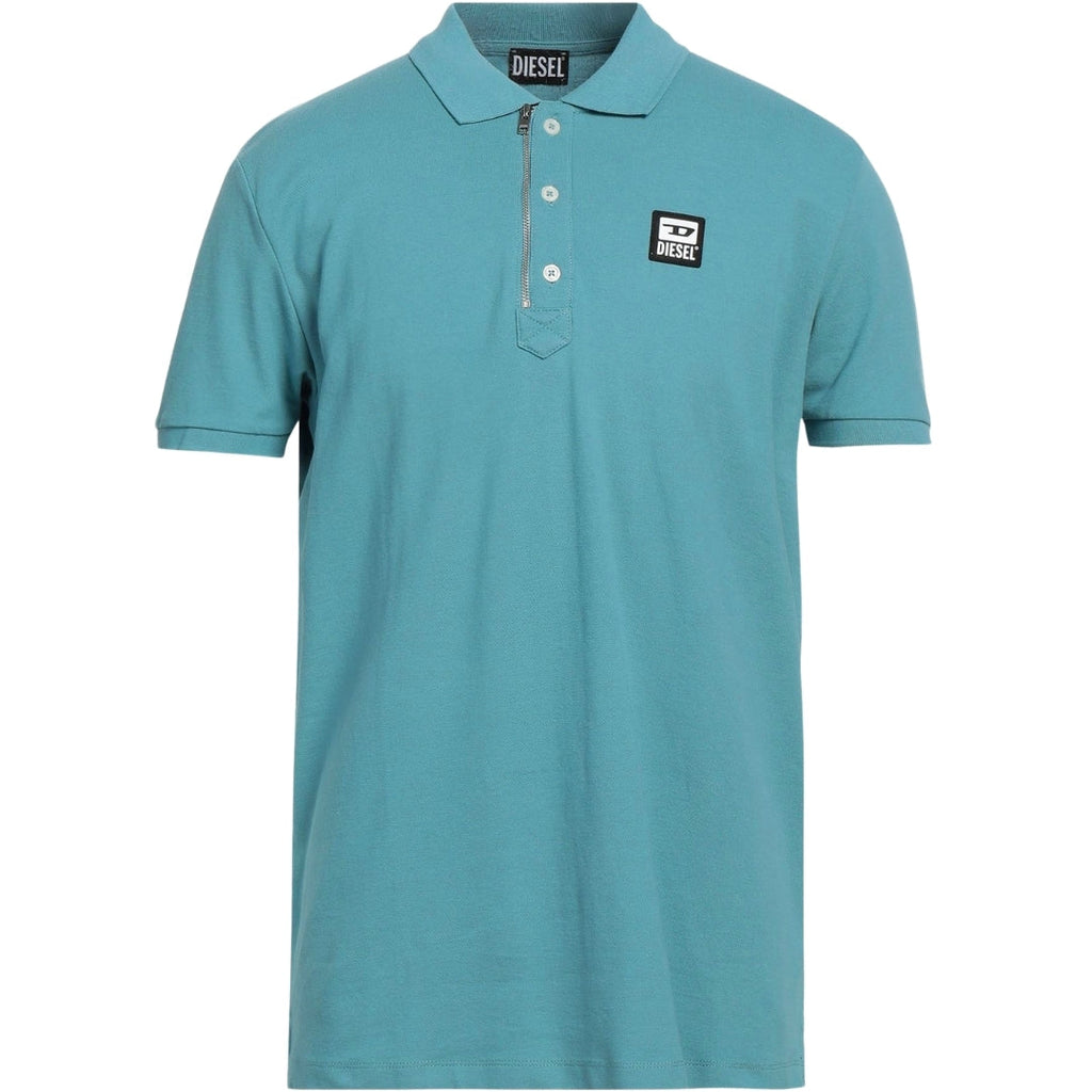 Diesel T-Harry Blue Zip Closure Polo Shirt S