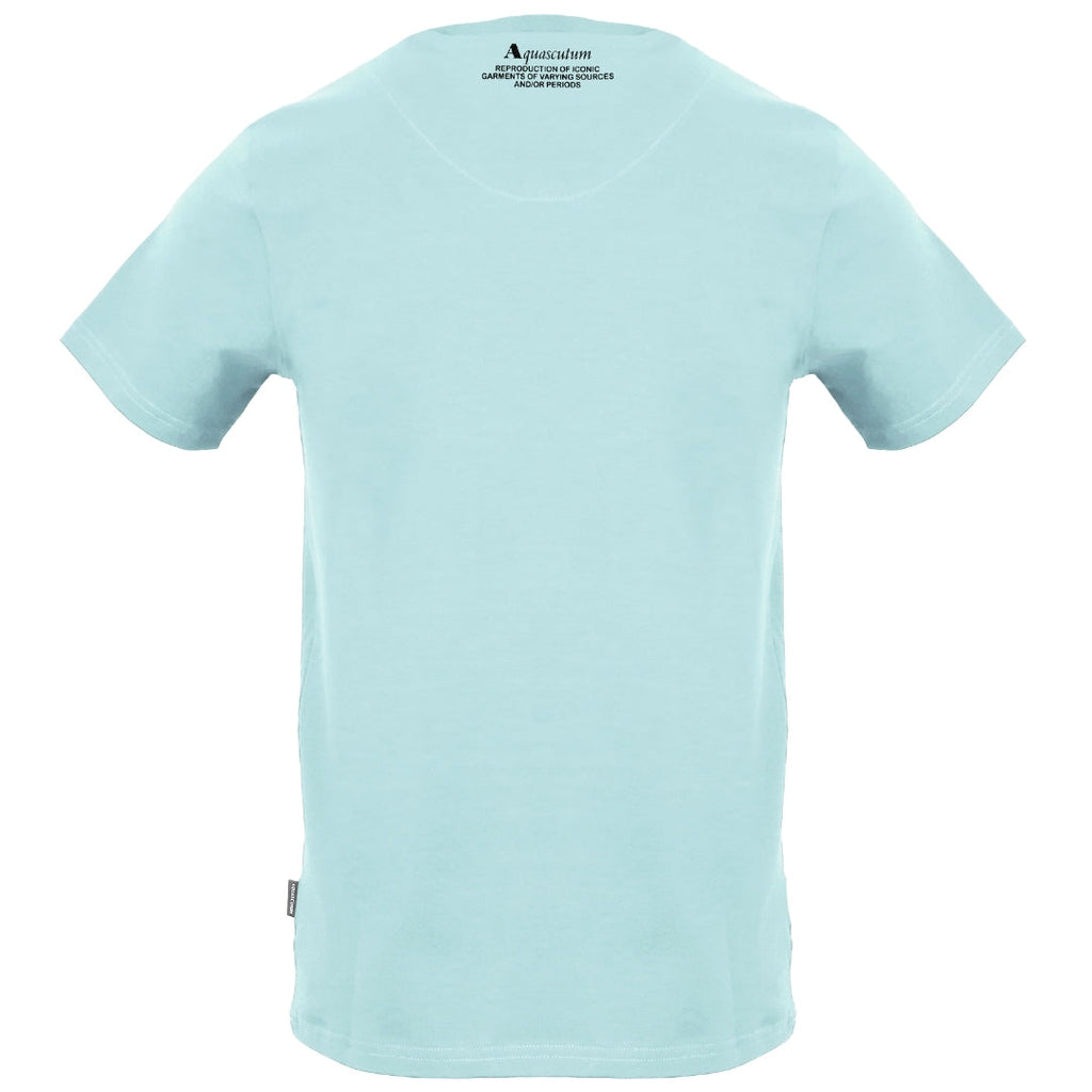 Aquascutum Large Shield Aldis Logo Sky Blue T-Shirt S