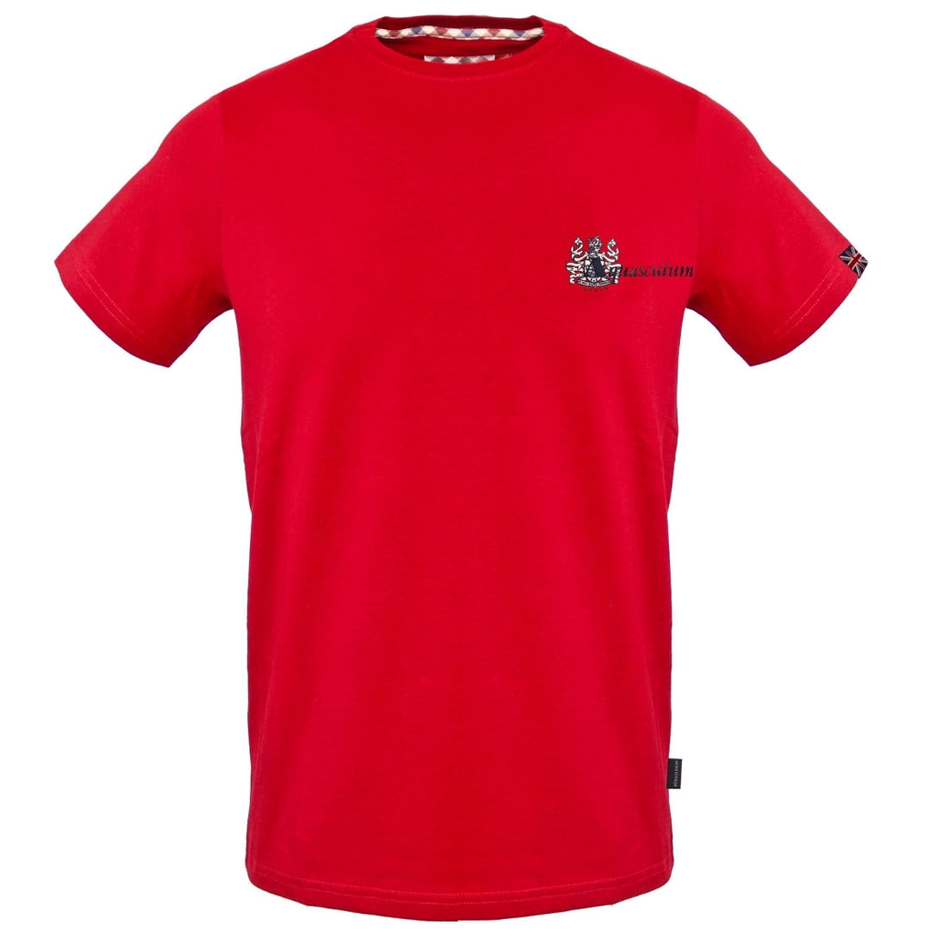 Aquascutum Small Aldis Chest Logo Red T-Shirt S