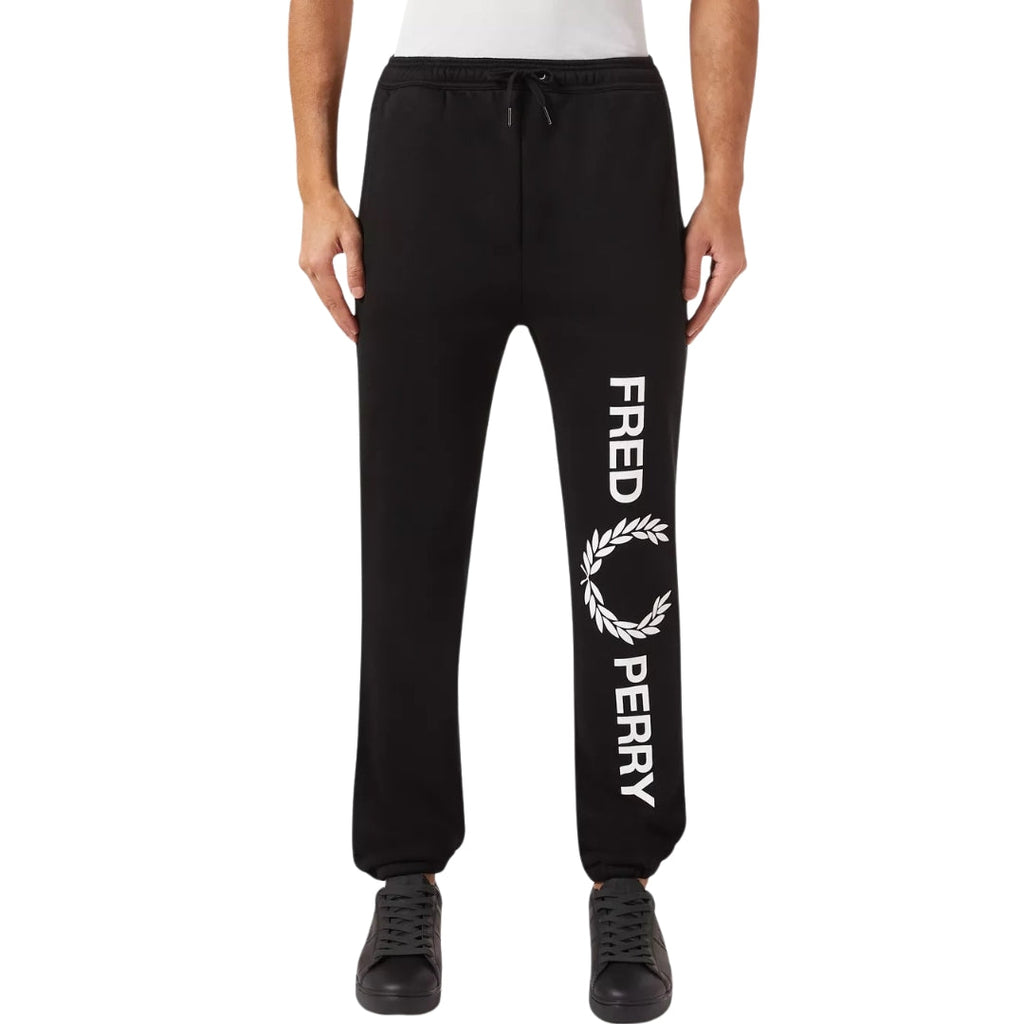 FRED PERRY T6506 102 BLACK BRANDED SWEATPANT S