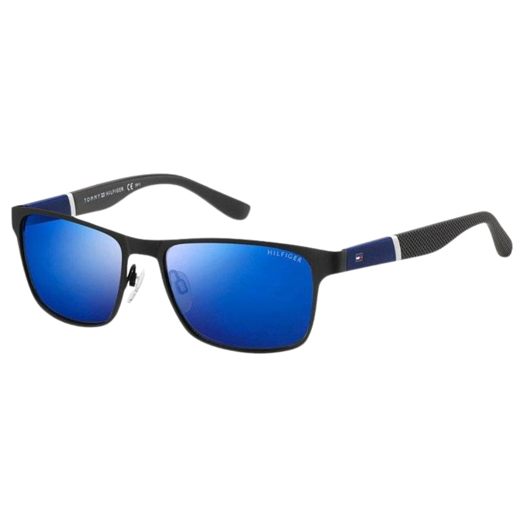 Tommy Hilfiger Shiny Blue Lens Matte Black Sunglasses One Size