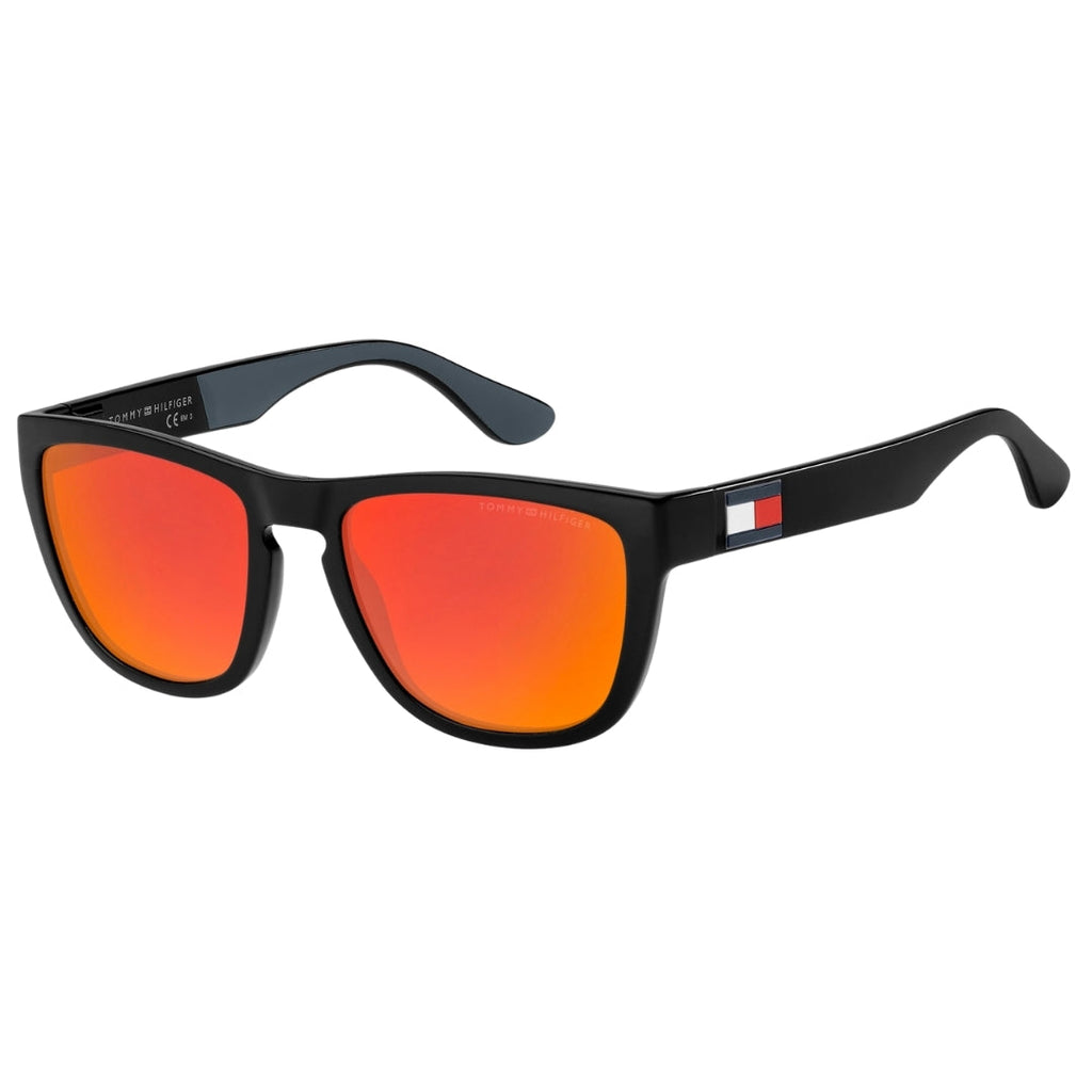 Tommy Hilfiger Bright Orange Lens Matte Black Sunglasses One Size