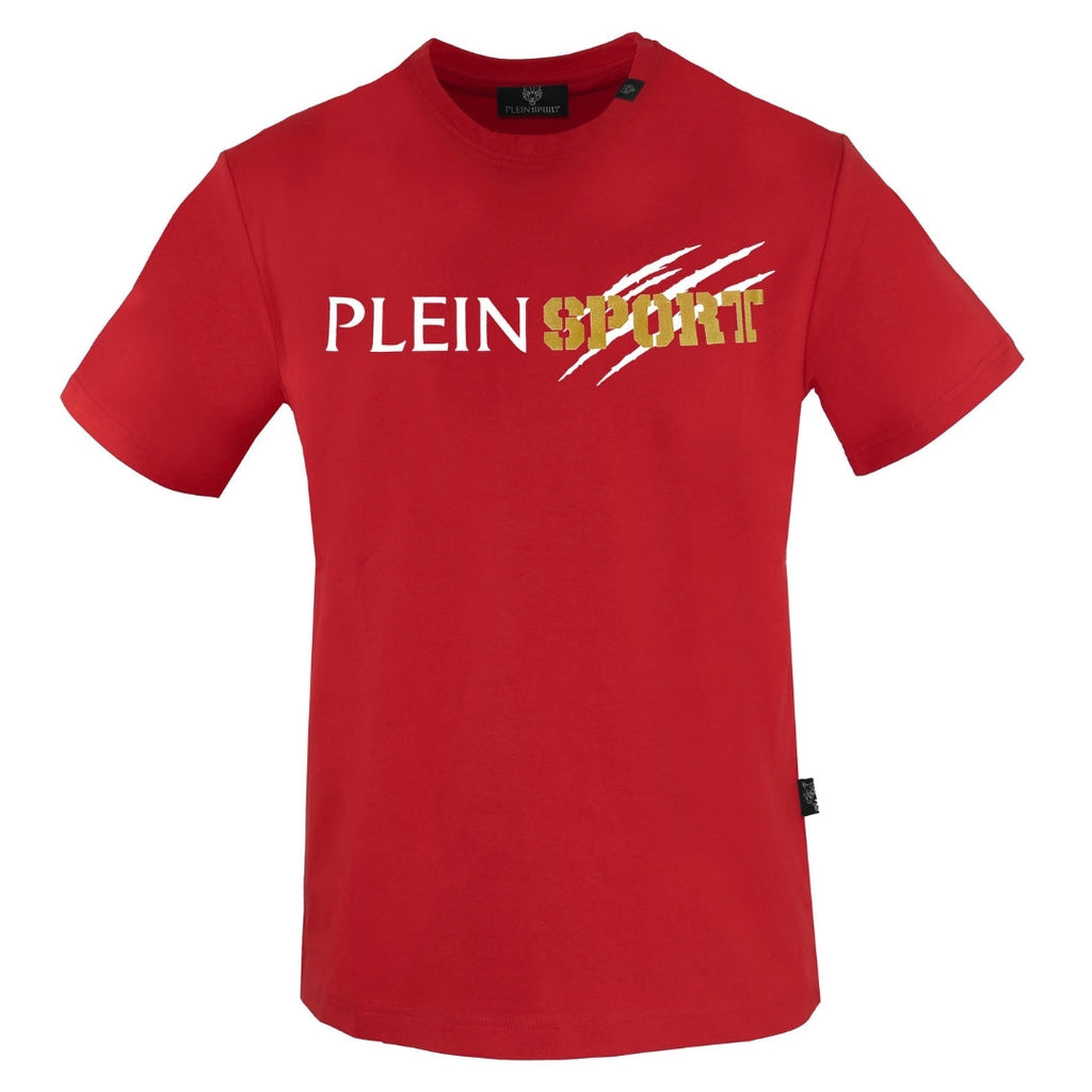 Plein Sport Scratched Logo Red T-Shirt S