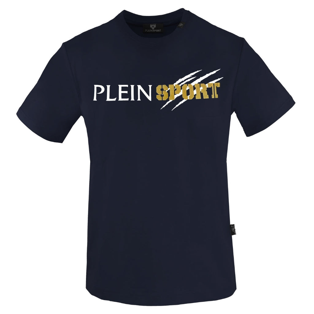 Plein Sport Scratched Logo Navy Blue T-Shirt S