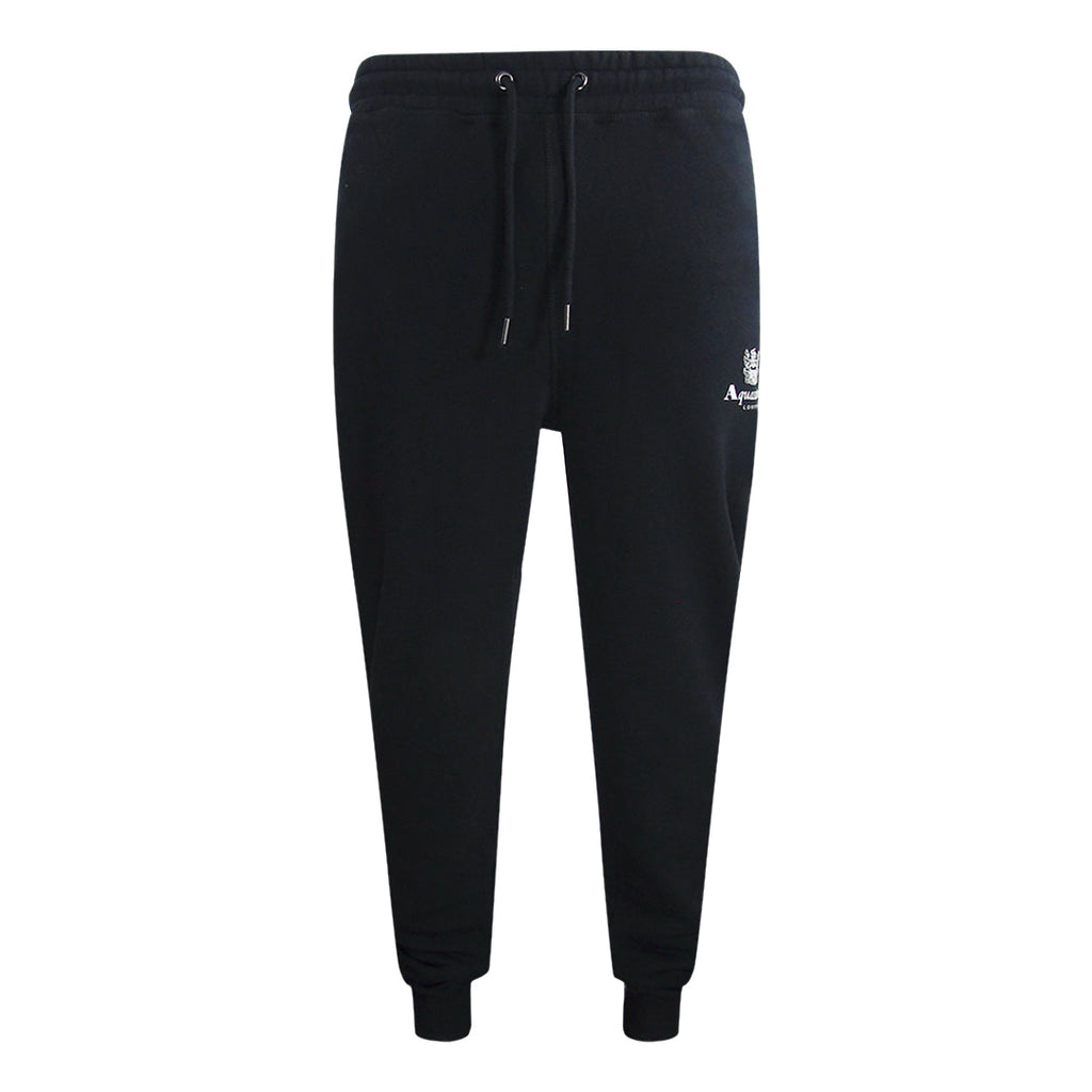 Aquascutum Active Basic Rib Track Pant Black Sweatpants TR001 16 - Style Centre Wholesale