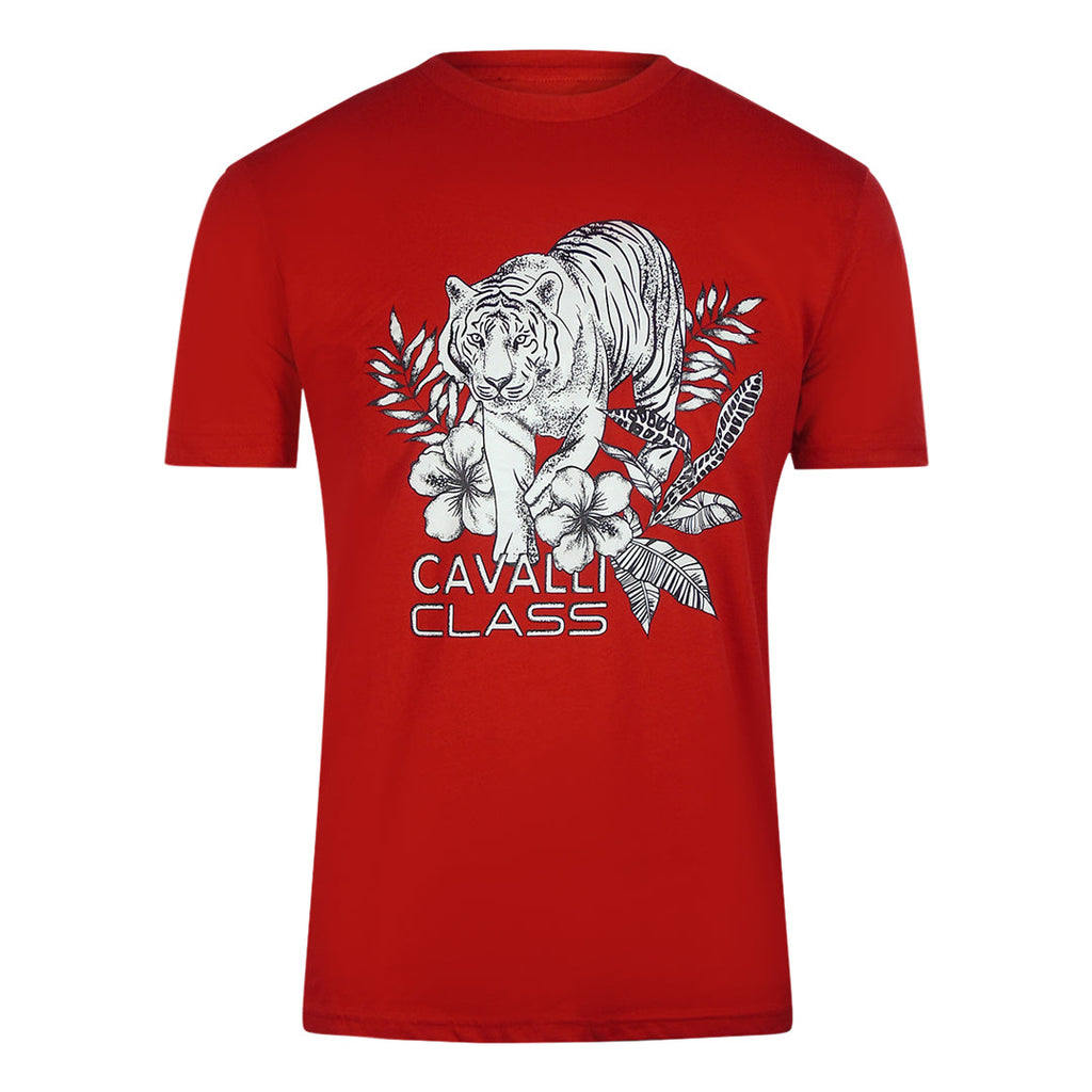 Cavalli Class Txt60R Jd060 02000 Red T-Shirt Mens M