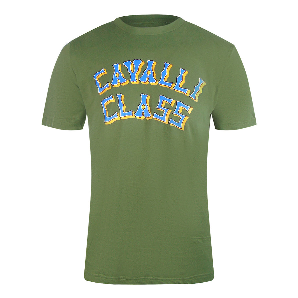 Cavalli Class Txt60X Jd060 04050 Military Green T-Shirt Mens M