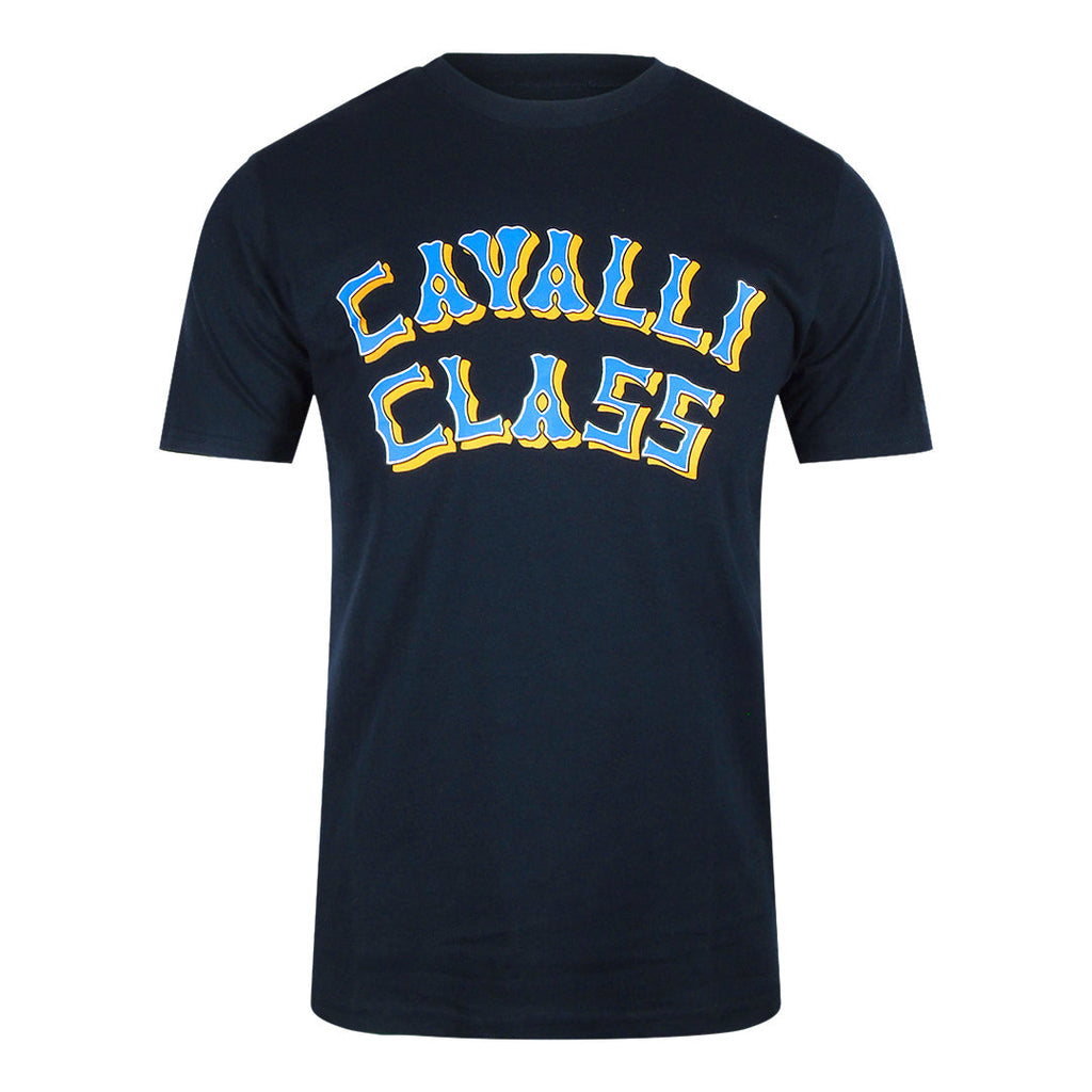 Cavalli Class Txt60X Jd060 04502 Blue Navy T Shirt Mens - Style Centre Wholesale