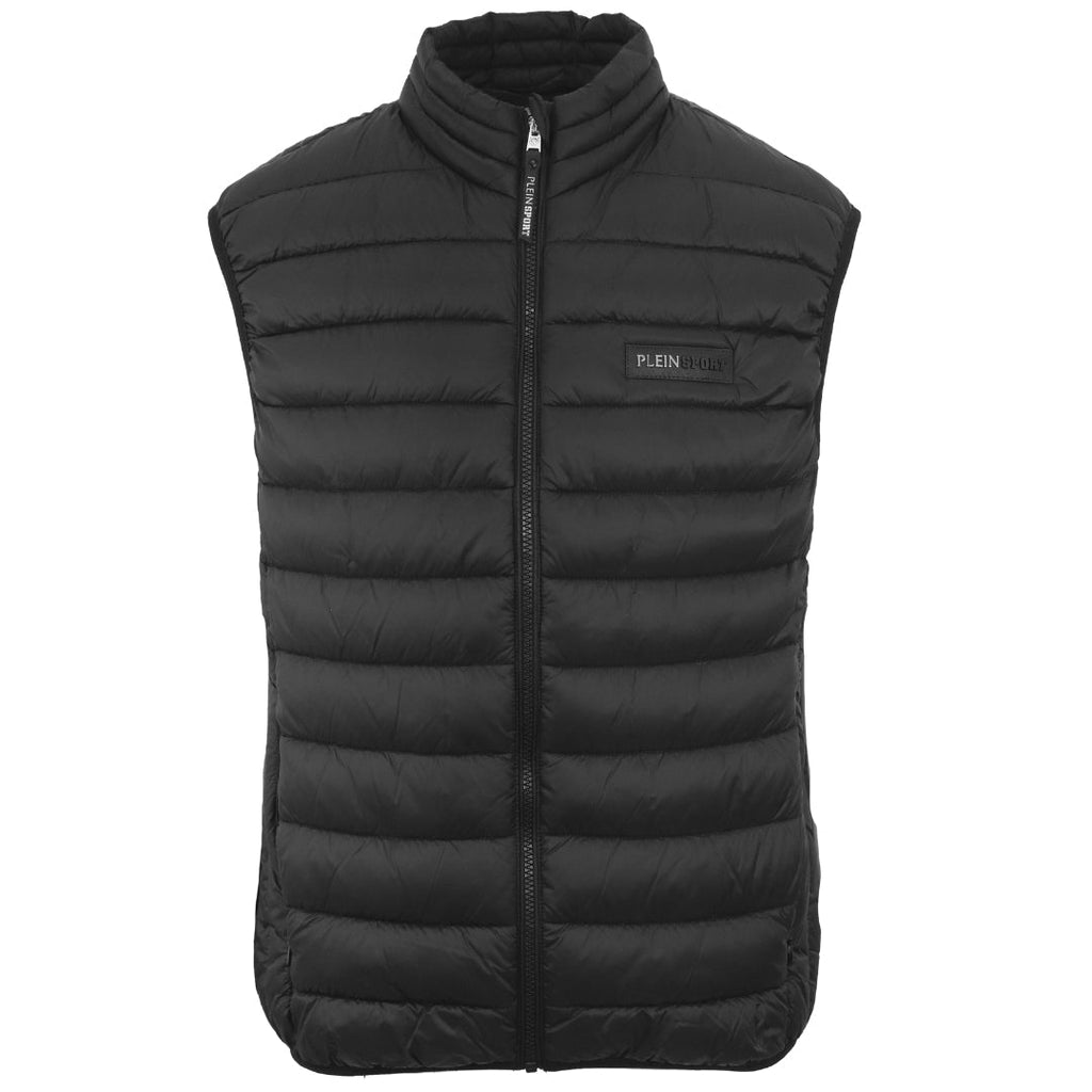 Plein Sport Patch Logo Black Gilet Jacket S