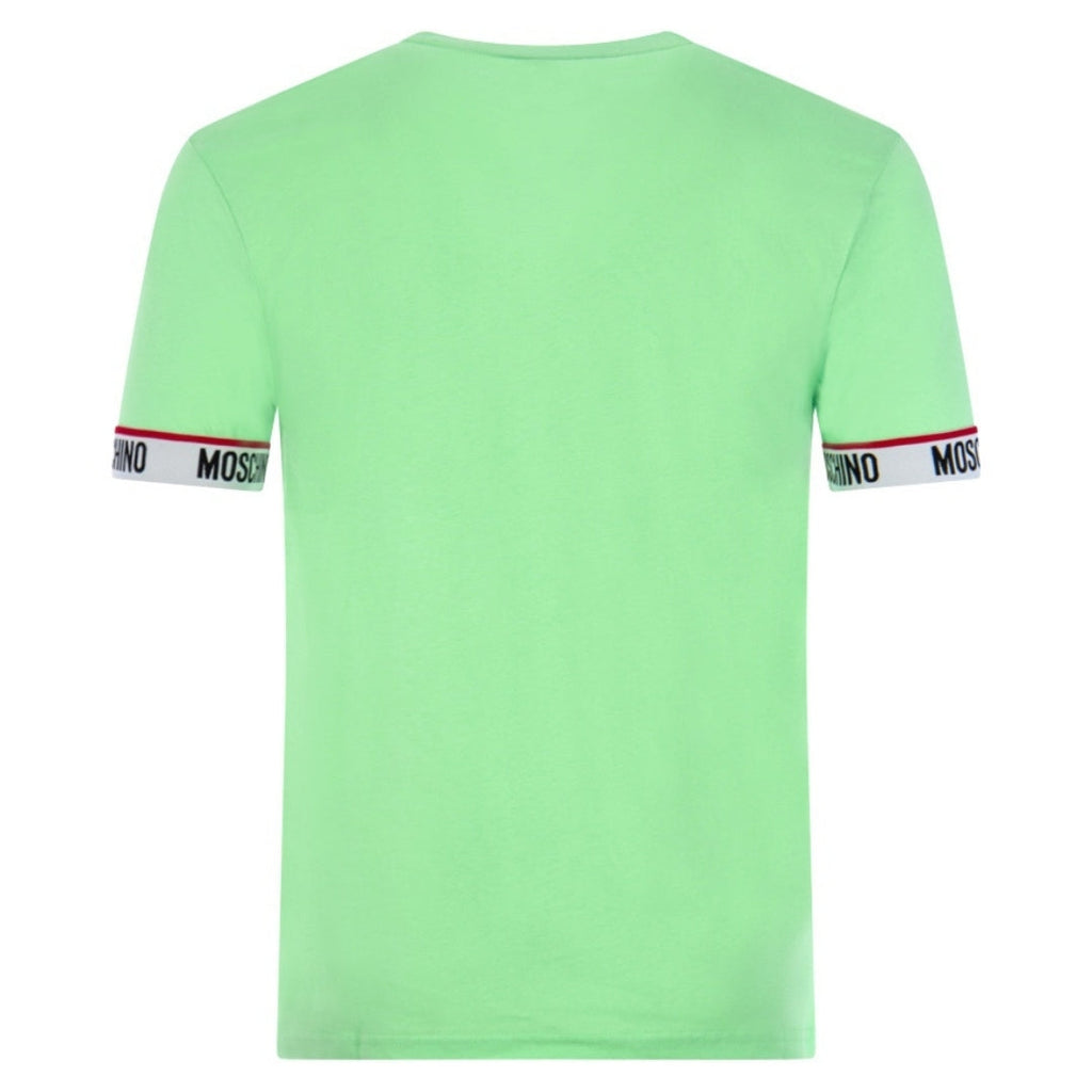 Moschino Taped Sleeve Ends Logo Green T-Shirt XS