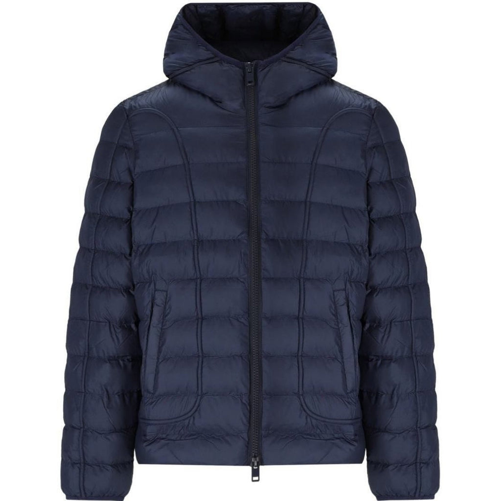 Diesel Plain Navy Blue Padded Hooded Jacket S