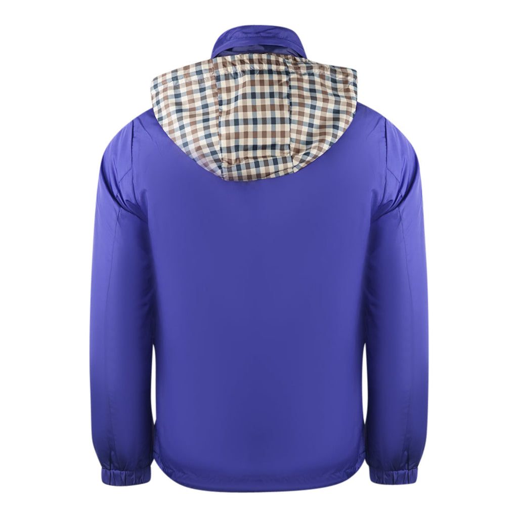 Aquascutum Plain Royal Blue Hide Hood Lightweight Jacket - Style Centre Wholesale