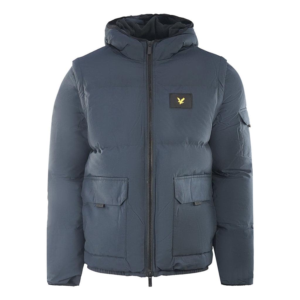 Lyle Scott 2 In 1 Ripstop Navy Blue Puffer Jacket - Style Centre Wholesale