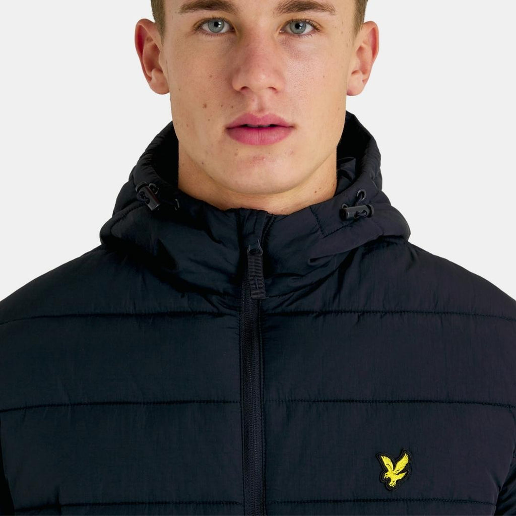 Lyle & Scott Branded Dark Navy Hooded Puffer Jacket L