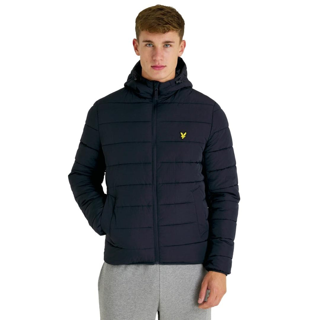 Lyle & Scott Branded Dark Navy Hooded Puffer Jacket L