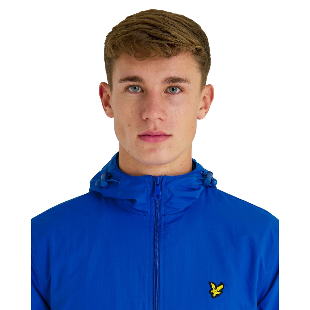 Lyle & Scott Branded Bright Blue Hooded Short Lightweight Jacket L