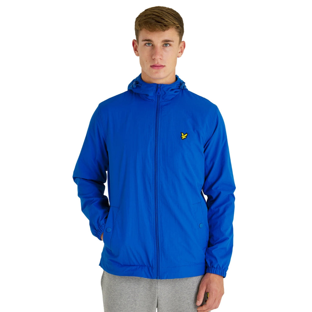 Lyle & Scott Branded Bright Blue Hooded Short Lightweight Jacket L