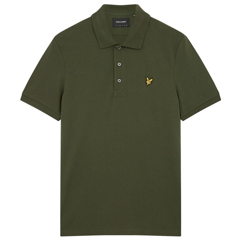 Lyle Scott Branded Chest Logo Olive Polo Shirt - Style Centre Wholesale