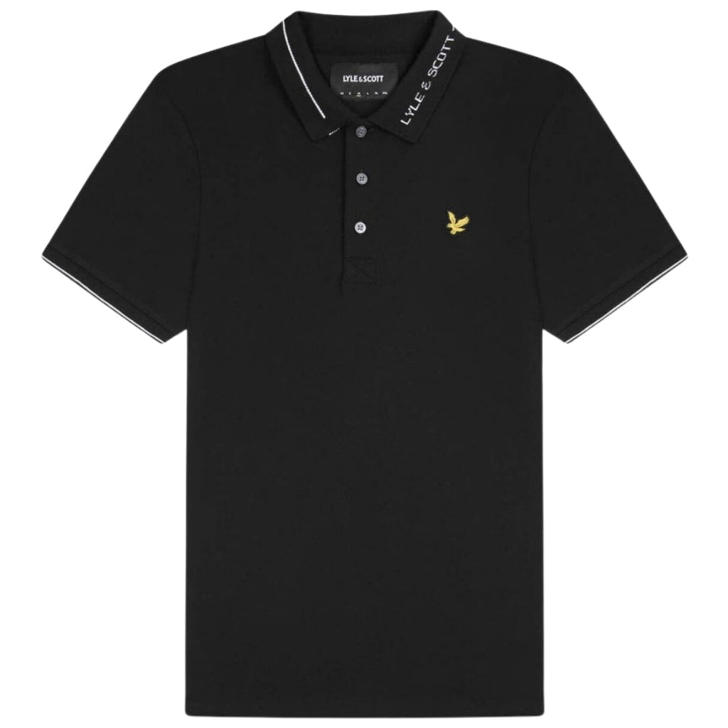 Lyle Scott Branded Ringer Black Polo Shirt Spl1357V Z865 - Style Centre Wholesale