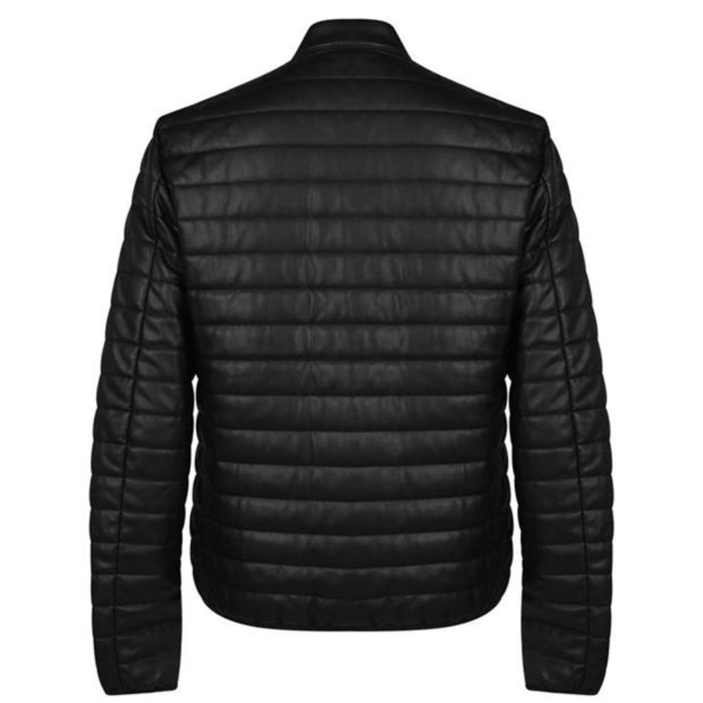 Armani Jeans Padded Biker Black Jacket - Nova Clothing