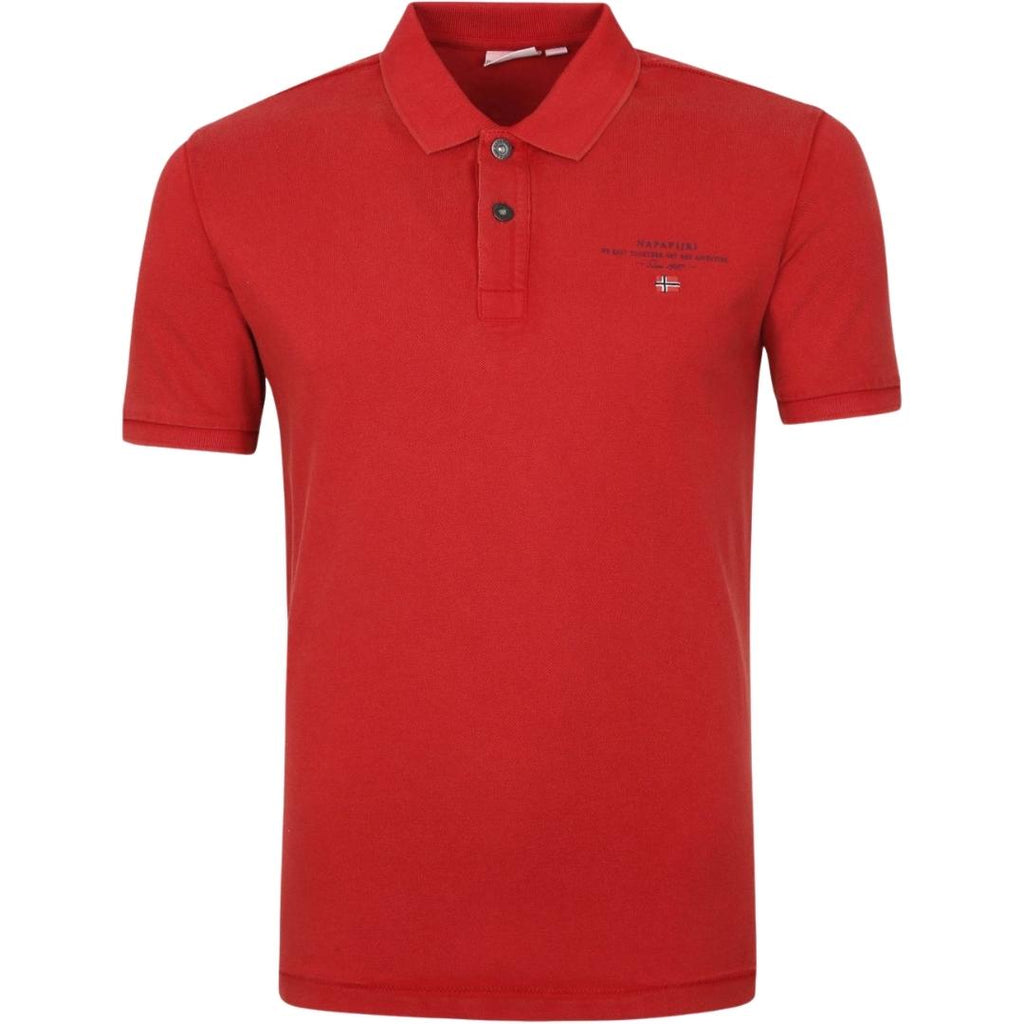 Napapijri ELBAS 4 Logo Old Red Polo Shirt - Nova Clothing