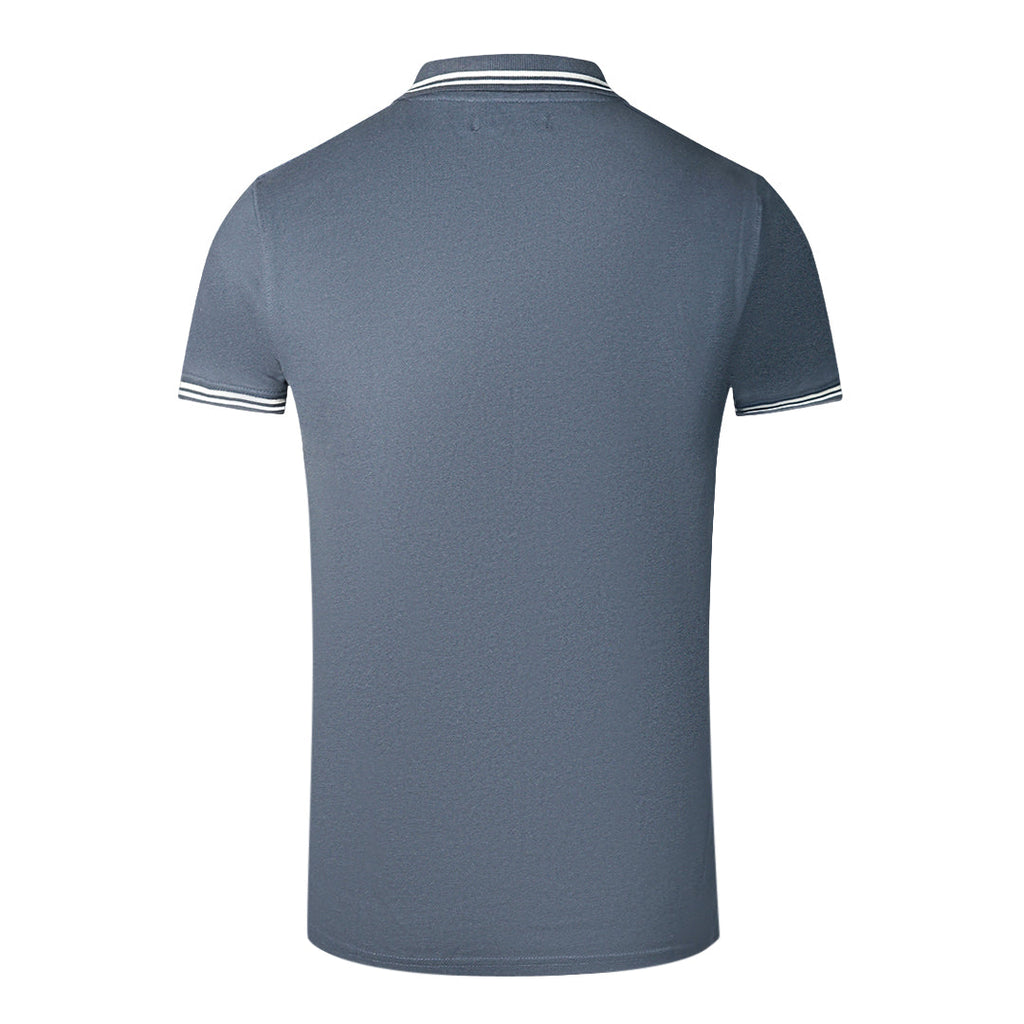 Cavalli Class Twinned Tipped Collar Navy Blue Polo Shirt - Style Centre Wholesale
