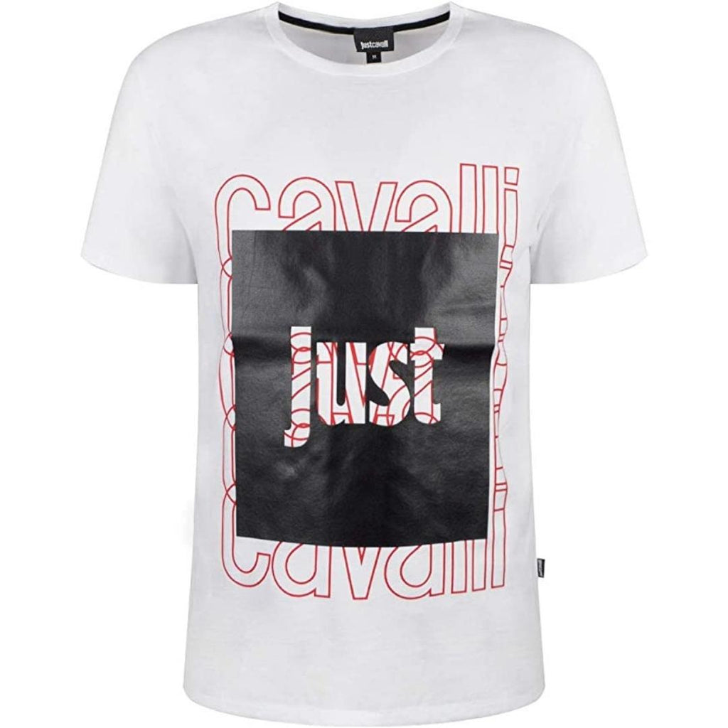 Just Cavalli Box Logo White T Shirt - Style Centre Wholesale