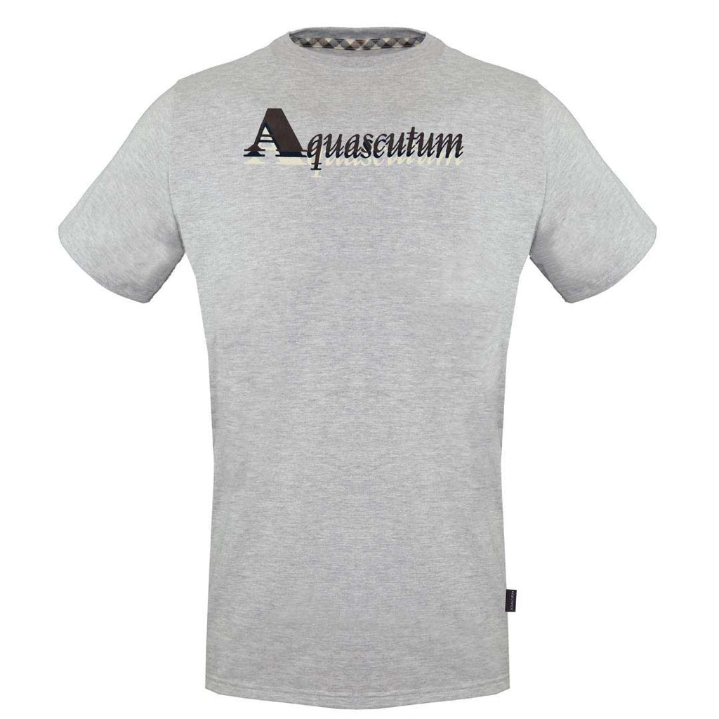 Aquascutum Layered Logo Grey T-Shirt - Nova Clothing