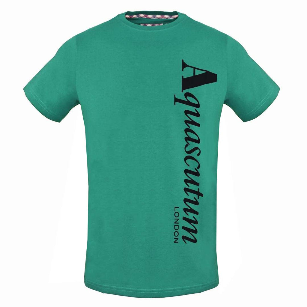 Aquascutum Vertical Logo Green T-Shirt - Nova Clothing